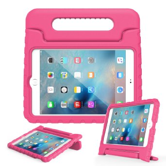 MoKo iPad Mini 4 Case - Kids Shock Proof Convertible Handle Light Weight Super Protective Stand Cover Case for Apple iPad Mini 4 2015 Tablet MAGENTA