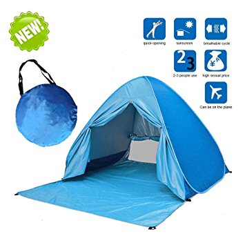 Pop Up Tent by LingAo,Automatic & Instant Setup Lightweight Tent includes Portable Pack for Hiking and Camping (Blus, 2 Person)