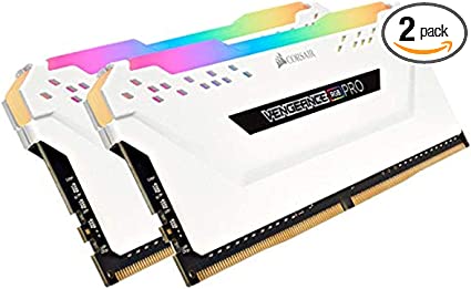 CORSAIR Vengeance RGB PRO 32GB (2x16GB) DDR4 2666 (PC4-21300) C16 Desktop Memory – White