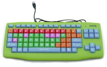 Plugable USB Kids Keyboard Extra Large Keys - Color Coded