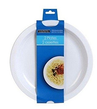 2 Pack Cooking Concepts 10 Inch White Microwaveable Plates 10"