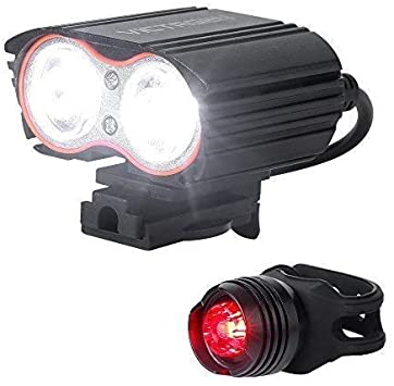 Victagen Bike Front Light,Super Bright Waterproof Bicycle Headlight,USB Rechargeable 2400 Lumens Road Bike Headlamp with Tail Light,Easy to Install LED Flashlight for Cycling,Commuting,Riding