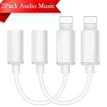 IMBCYL3.5mm Headphone Jack Adapter Headphone Adaptor Compatible for iPhone 7/7 Plus Earphone Connector Cable Music&Travel Headset.AUX Female Audio(iOS 10.2) （2 pack）