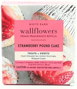 White Barn Wallflowers Home Fragrance Refills 2 Bulbs (Strawberry Pound Cake)