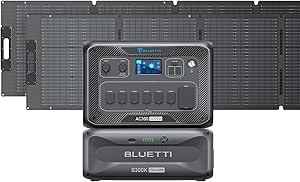 BLUETTI Solar Generator AC300&B300K Modular Power System with 2 200W Solar Panels Included, UPS Battery Backup for Home Emergency Power Outage Off Grid