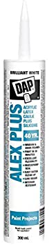 Dap Alex Plus Acrylic Latex Caulk Plus Silicone Windows and Doors. 300 ml/10.1 oz White Ships Same Day from Calgary