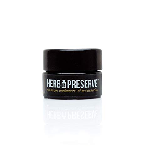 Herb Preserve Half Gram (5 Ml) Capacity Palm Size Screwtop Jar Black Ultraviolet Refillable Glass Stash