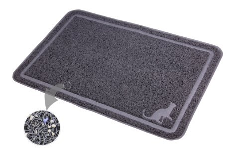 Caldwell's Extra Large, Tidy and Dust Free, Kitty Cat Litter Mat and Clumping Litter Trap 35.5 X 24 Inches Scatter Control Kittie Crystal Catcher Mats with Soft Paw Design