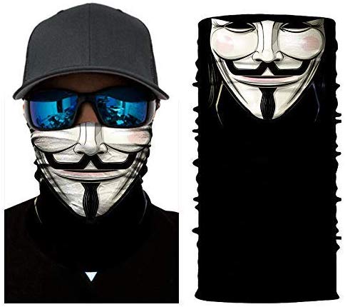 New V Vendetta Multi-use Face Shield Sun Mask Neck Gaiter Balaclava Fishing Scarf Headwear UV for Outdoor Sporting Hiking Camping