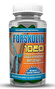 MaritzMayer Laboratories Forskolin 1020 Metabolic Support Weight Loss Formula 20% 250mg 30 Capsules (1 Bottle)