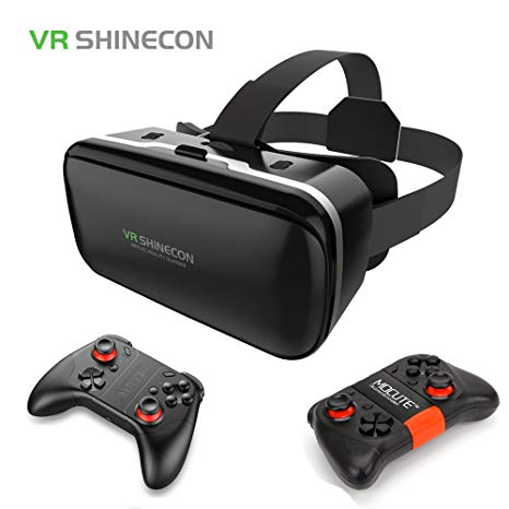 2017 Original VR Shinecon 6.0 3D Virtual Reality Glasses Google Cardboard VR Box Helmet For 4.7-6.0 inch Smartphone With Gamepad