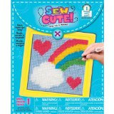 Colorbok Rainbow Learn To Sew Needlepoint Kit 6-Inch by 6-Inch Yellow Frame