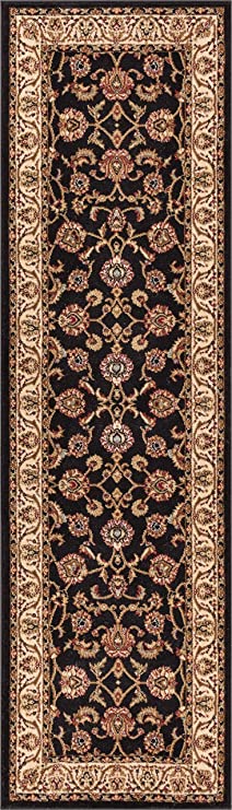 Well Woven Barclay Sarouk Black Traditional Area Rug 2'7'' X 9'6'' Runner