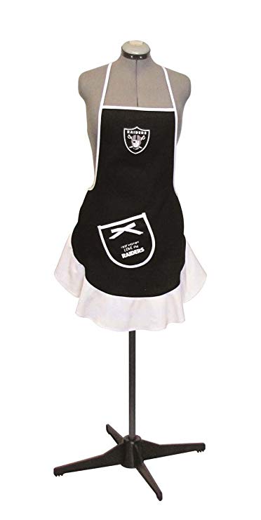 Hostess Apron - NFL - Oakland Raiders - Team Logo Kitchen Home Outdoor Indoor BBQ Picnic Woman Lady Girl