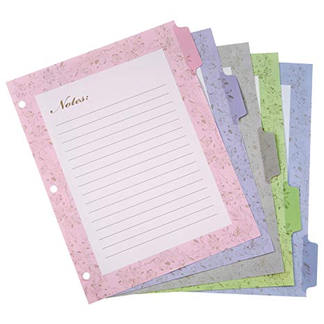 Wilson Jones 8.5 x 11 Inches 5-Tab Dividers, 5-Tab Set, Pink (W61007)