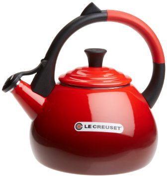 Le Creuset Enameled Steel 16 Quart Oolong Tea Kettle Cerise Cherry Red