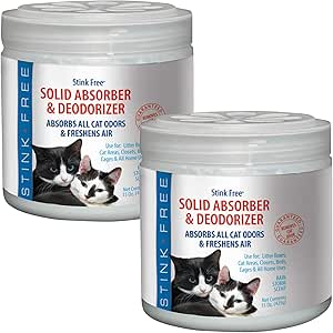 Cat Solid Deodorizer, Air Freshener and Absorb Bad Odors. Room Purifier, Bathroom, Bedroom, Odor Eliminator Rainstorm Scent (15 oz) 2 pack