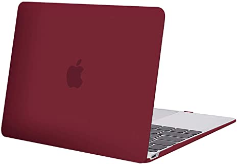 MOSISO Plastic Hard Shell Case Cover Compatible with MacBook 12 Inch with Retina Display (Model A1534, Release 2017 2016 2015), Wine Red