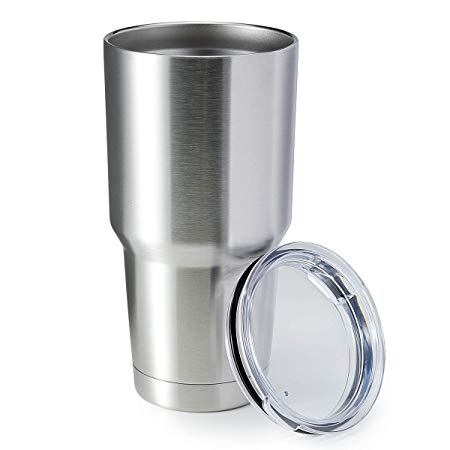 30oz Tumbler Stainless Steel Coffee Tumbler Double Wall Vacuum Insulated Travel Mug with Lid (Silver, 1 Pack)