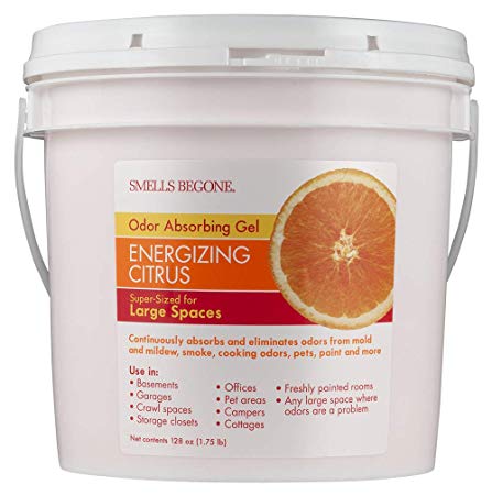 Smells Begone Odor Absorber Gel Solid - Air Freshener - Industrial Size - Non-Toxic - Original Scent (1 Gallon) (1 Gallon, Energizing Citrus)