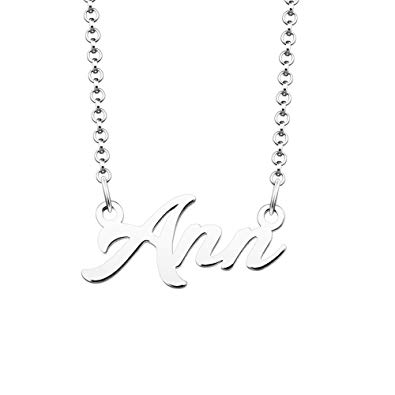 JewelryJo 925 Sterling Silver Personal Customized Name Necklace Semi-Custom Made Personalized Gift for Girls Granddaughter Women 18 Inch Chain