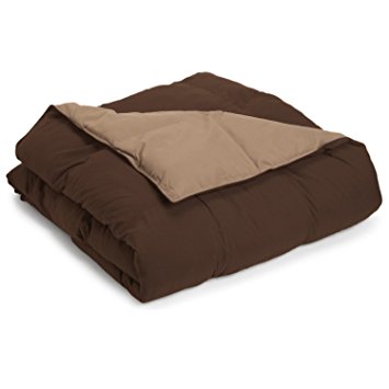 Superior Reversible Down Alternative Comforter, Medium Weight Bedding for All Season Use, Fluffy, Warm, Soft & Hypoallergenic - King Size, Taupe & Chocolate