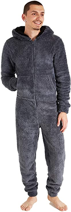 CityComfort Fleece Onesie for Mens, Fluffy Onesies for Adults, Onsies with Hoodie and Pockets, Warm Nightwear, Cool Pyjamas for Adult, for Men