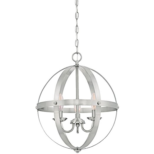 6341900 Stella Mira Three-Light Pendant, Brushed Nickel Finish