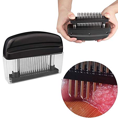 Meat Tenderizer, 48 Stainless Steel Ultra Sharp Needle Blades Tenderizer Tool Needle, Meat Cooking Tools for Tenderizing Beef, Pork, Steaks, Lamb and BBQ
