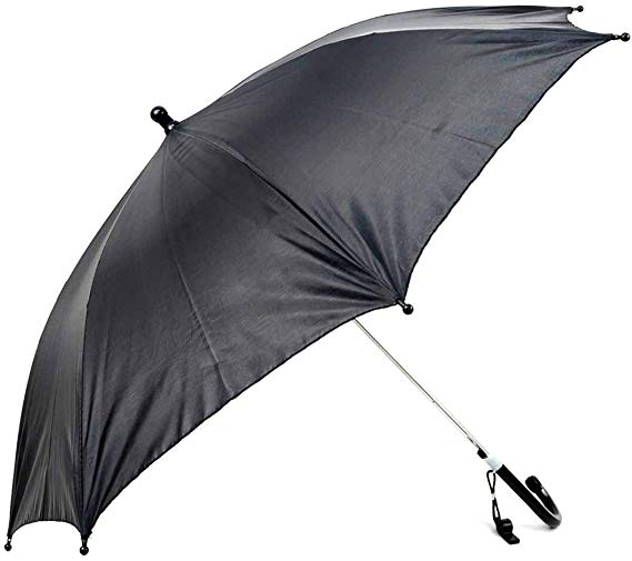 Black Weatherproof Kids Umbrella With Safety Whistle for Children, Boys & Girls