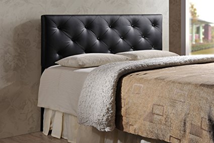 Wholesale Interiors Baxton Studio Baltimore Modern and Contemporary Faux Leather Upholstered Headboard, King, Black