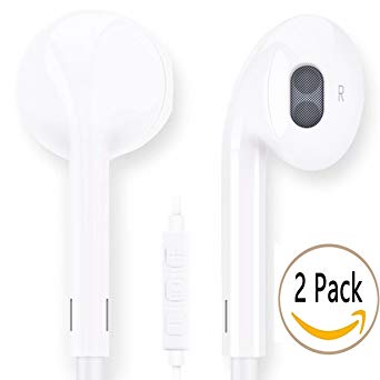Earbuds, Macoo iPhone Headphones with Microphone Best Earphones with Mic and Remote for iPhone 6s 6 Plus 5s 5 4s 4 SE 5C iPad iPod 7 8 7s IOS S9 S8 S7 Note 1 2 3 Earphones Earbuds Earpods (white)