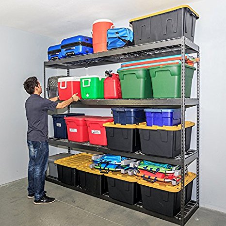 SafeRacks Garage Storage Rack - Hammertone | Steel Shelving Unit | 2'D x 8'W x 7'T