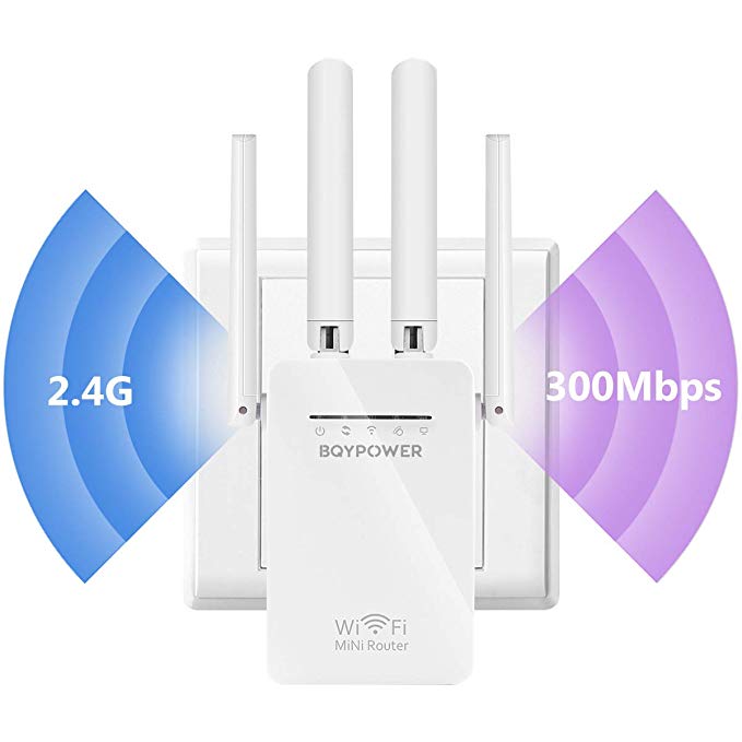 WiFi Extender Wireless Repeater Internet Booster Signal Amplifier Extenders 2.4GHz Dual Band Up to 300 Mbps,Best Range Network Plug-in, 360 Degree Full Coverage - 1800 sq.ft/40 ft Range