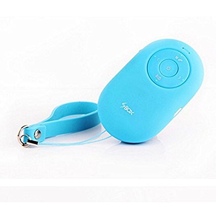 Mini Portable Wearable Wireless Bluetooth Speaker with Buit-in Mic and Camera Controller- Pocket Size and Lightweight to Take Anywhere - Compatible with All Bluetooth Devices(Blue)