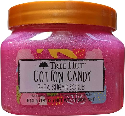 Tree Hut Cotton Candy Shea Sugar Scrub 18 Oz! Formulated With Real Sugar, Certified Shea Butter And Strawberry Extract! Exfoliating Body Scrub That Leaves Skin Feeling Soft And Smooth! (Cotton Candy)