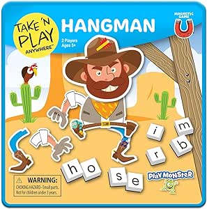 PlayMonster Take N Play Anywhere — Hangman — Easy to Use, Hard to Lose — Fun on the Go Travel Game — For Ages 5