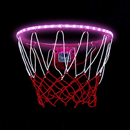PROODI LED Basketball Hoop Lights, Automatically Light Up Basketball Rim Lights After The Basketball is Scored, Multi Colors Horse Race Light, Hight Brightness 3.5 Watts Led, Waterproof