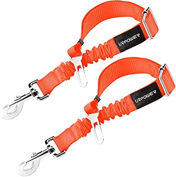 URPOWER Upgraded Dog Seat Belt 2 Pack Dog Car Seatbelts Adjustable Pet Seat Belt for Vehicle Nylon Pet Safety Seat Belts Heavy Duty & Elastic & Durable Car Seat Belt for Dogs, Cats and Pets