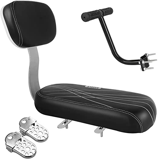 Bicycle Rear Seat Cushion Armrest Footrest Set,Sanmersen Bike Back Seat Child Safety Cushion Armrest Handrail Rear Feet Pedals