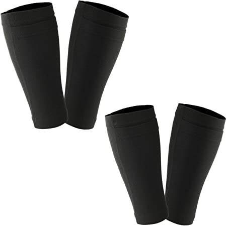 CM 2 Pairs Youth Teenager Shin Guard Sleeves Soccer Guard Sleeves for Soccer Sports, Black Color