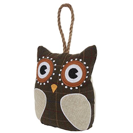 Lily’s Home Cute Decorative Owl Weighted Interior Door Stopper, Brown