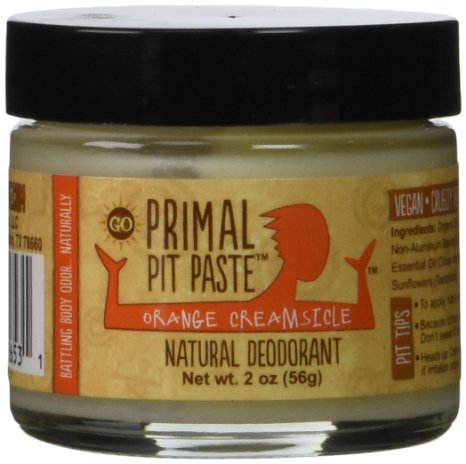 Primal Pit Paste Natural Deodorant Aluminum Free Paraben Free No Added Fragrances Orange Creamsicle