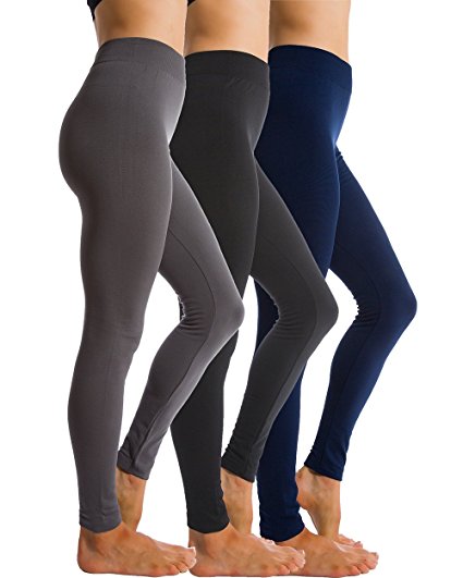 3-Pack Fleece Lined Thick Brushed Leggings Thights by Homma