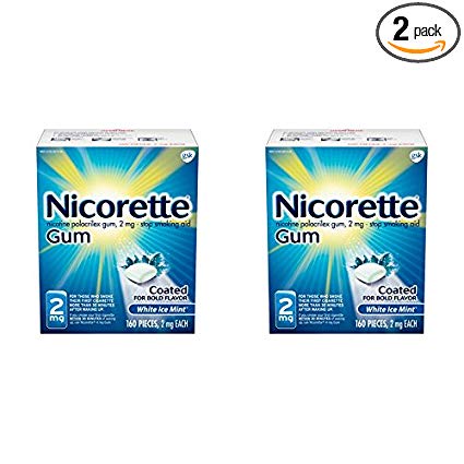 Nicorette Nicotine Gum to Stop Smoking, 2mg, White Ice Mint, 160 Count (Pack of 2)