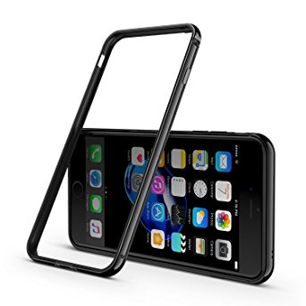iPhone 7 Plus Case, CASEKOO Bumper Case Aluminum Metal Frame Shockproof Flexible TPU Protective Ultra Slim Cover for Apple iPhone 7 Plus - Jet Black