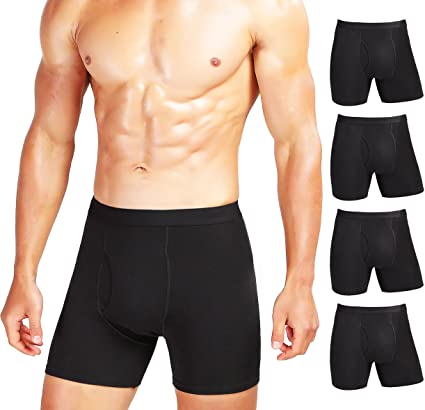 Comfneat Men's Comfy Boxer Brief 5 or 7-Pack Tagless Underwear Soft Stretchy Cotton Spandex