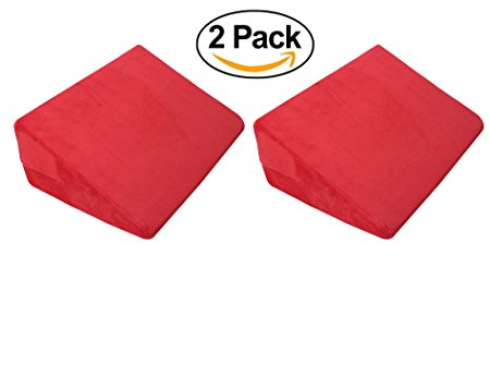 2 x Firm Memory Foam Positioning Bed Wedge Pillow Set Best For Sleeping | Neck Cushion & Lumbar Support | Acid Reflux Relief | Back Rest | Knee & Arthritis Pain Removable Cover