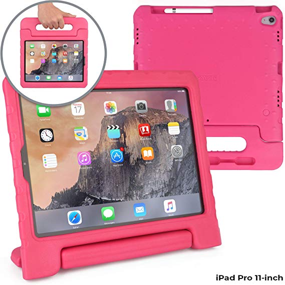 Cooper Dynamo [Rugged Kids Case] Protective Case for iPad Pro 11-inch | Child Proof Cover: Stand, Handle, Pencil Grove | A1980 A2013 A1934 A1979 (Pink)