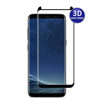 X-Dision Samsung Galaxy S8 Plus (Black) 3D Protective Film Full Screen Protector HD Complete Cover 3D Premium Hardening Glass Protection, Fingerprint Resistant and Anti-Shatter